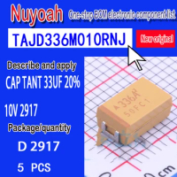 5PCS 100% new original spot TAJD336M010RNJ D Marking：336A Cap Tant Solid 33uF 10V D CASE 20% (7.3 X 4.3 X 2.9mm) 1.1 Ohm 125°C