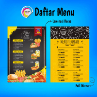 Cetak Daftar Menu Makanan Minuman Cafe Custom A3 A4