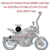 Motorcycle Exhaust Front-Middle Link Pipe For ZONTES ZT310R ZT310T ZT310X 310r 310t 310x 2018-2020 Years Moto Escape DB Killer