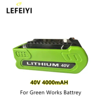 Rechargeable Battery for Greenworks 40v G-MAX 4.0Ah 29252,22262, 25312, 25322, 20642, 22272, 27062, 21242