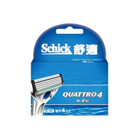 Schick 舒適 QUATTRO 4創4紀刮鬍刀片(4入裝)【小三美日】
