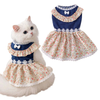 Migo Design 61 Baju Dress Denim Jeans Mix Cotton Bunga Renda Spring Summer Feminim Classy / Pakaian 