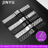 Stainless Steel Watchband Watch Strap For Swatch YCS410GX 482 501 YAS Men /Women's Metal 17 19 21mmWatch Bracelet H