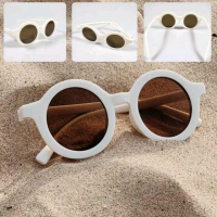 Kacamata Hitam Anak Bayi Anti Sinar UV Round Vintage Style - WF52