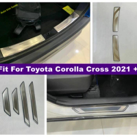 For Toyota Corolla Cross 2021 - 2023 Door Sill Welcome Pedal / Rear Trunk Bumper Protect Step Panel Plate Cover Trim Accessories