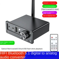 HIFI Bluetooth Receiver5.1 Coaxial Optical Fiber Digital Analog Audio Converter UDisk TV PS4 Connected To PowerAmplifier Speaker