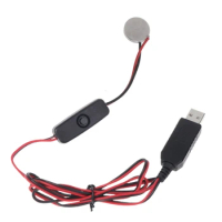 USB Charger Cable Cord with Switches Reliable Power Source for Watch Toy Car Remote Calculator Replace CR2032 3V Battery