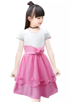 TWO MIX Two Mix Baju Anak Anak Perempuan Pesta Usia 1-12 tahun Bahan Satin Pink 4136