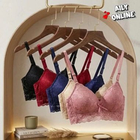 Aily 884 Cup C Bra Big Size Renda No Kawat Bra soft lace nyaman dipakai 40C Cream