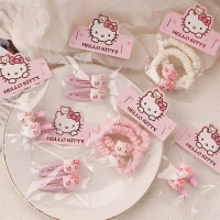 2pcs Kawaii phim hoạt hình Sanrio Hello Kitty tóc Clip headrope BB tóc Clip bangs clip cho phụ nữ Cô