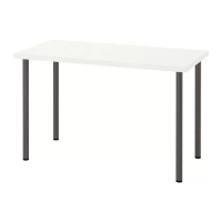 LAGKAPTEN/ADILS 書桌/工作桌, 白色/深灰色, 120 x 60 公分