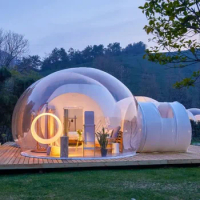Three Transparent Inflatable Bubble Tent Spherical Clear House Garden Cabin Lodge Starry Sky Dome With Free Blower