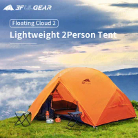 3F UL GEAR Outdoor Floating Cloud 2 Person Tent Camping Ultralight 3/4 Season Tent 210T Polyester 15D Nylon Waterproof Tent