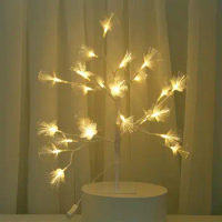20 Inch LED Blossom Tree Light Bonsai Light Romantic White Branches Lamp Wedding Festival Party Bonsai Tree Table Lamp EU plug