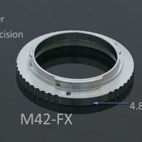 Proscope Copper Adapter M42x1 Female Thread to Fujifilm X-mount (FX) adapter f/ Helicoids