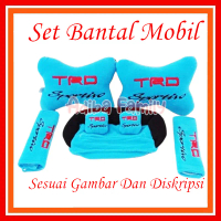 Bantal Mobil Set 4in1 Karakter - Paket Set Bantal Sandaran mobil - Bantal Leher Mobil Terbaik