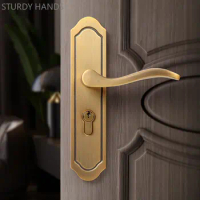 Retro Zinc Alloy Door Lock Mute Security Door Locks Indoor Bedroom Door Handle Deadbolt Lockset Furniture Hardware Supplies