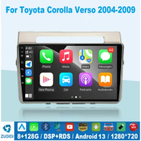 For Toyota Corolla Verso 2004-2010 Car Radio Multimedia Video Android auto Carplay DSP Android 13 Player 2Din GPS Navigation