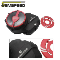 SEMSPEED MONSTER 821 Red Transparent CNC Engine Cover Protector Guard For Ducati Monster 821 2018 2019 2020 Engine Protection