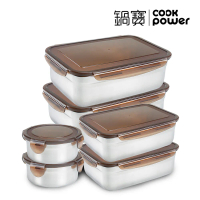 【CookPower 鍋寶】316不鏽鋼保鮮盒雙雙對對6入組EO-BVS20Z208Z205Z2