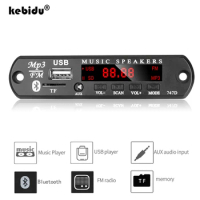 kebidu Wireless Bluetooth 9V-12V MP3 WAV Decoder Board Audio Module USB TF Radio For Car accessories with Remote Controller