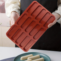 Food-grade Silicone Tiramisu Biscuit Mold 15 Cavities for Long Strip Cereal Bars Baking Chocolate De