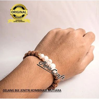Gelang Tangan Biji Jenitri Genitri Kombinasi Batu Mutiara Air Tawar Asli Original Alam Pria Wanita