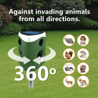 360度驅鳥器 多功能三面喇叭動物驅趕器戶外超聲波驅鼠器