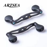 ARTSEA Refit Carbon Fiber Baitcasting Reel Handle Rocker Ultralight 20G Rubber Knob for Daiwa or Shimano Fishing Reel