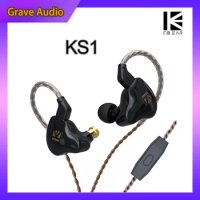 KBEAR KS1 Dual Magnectic Circuit Dynamic In Ear Monitor Earphone HIFI Wired Headphone Music Sport Earbuds KBEAR KB10 KS2 Headset