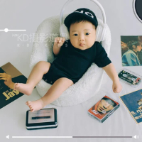 Newborn Baby Photography Props Baby Boy Music Jay Chou Fans Headphone Outfit Fotografia Photoshoot Studio Shooting Photo Props