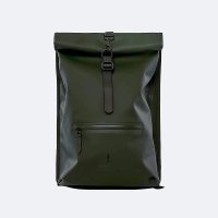 【Rains】Rolltop Rucksack 防水捲蓋式後背包(Evergreen 常青綠)