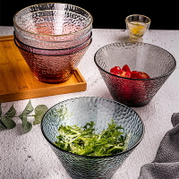 創意彩色玻璃水果沙拉碗自助餐火鍋麻醬調料蔬菜碗透明玻璃碗
