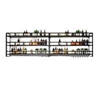 Cellar Display Wine Cabinets Bar Kitchen Metal Buffet Liquor Wine Racks Wall Mounted Storage Hotel Furniture