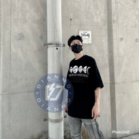 私訊享折扣 帝安諾-實體店面 韓國品牌 LESAINT 經典款 Eclipses 月蝕 標語 五分袖 短袖
