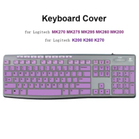 HRH Silicone Keyboard Cover for Logitech MK270 MK295 MK260 MK200 &amp; Logitech K270 Protector Laptop Keyboard Skin Gradual Purple