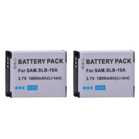 2x 1800mAH SLB-10A SLB 10A SLB10A 3.7V Li-ion Camera Battery for Samsung EX2F HZ15W SL202 SL420 SL620 SL820 WB150F WB250F WB350F