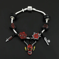 Horror Movie Stranger Things Bracelet Jewelry Eleven 011 Hellfire Club Crystal Beaded Bracelet DIY Hand Accessories for Fans