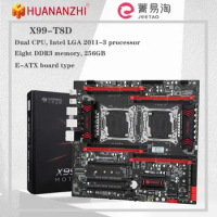 HUANANZHI T8D Motherboard Suports Intel Dual CPU X99 LGA 2011-3 E5 V3 DDR3 RECC M.2 NVME NGFF USB3.0 E-ATX Server Mainboard