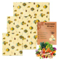 Beeswax Wraps For Food Reusable Sustainable Eco-Friendly Organic Beeswax Food Wrap 3PCS Beeswax Wrap Bread Sandwich Wrapper For