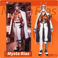 UWOWO NIJISANJI Mysta Rias Cosplay Costume with Hat Vtuber S-XL Collab Series: Mysta Cosplay Foxx Outfit Halloween