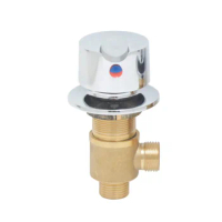 Bathtub tap brass switch control valve cold &amp;hot shower mixer faucet split 2 way water divide