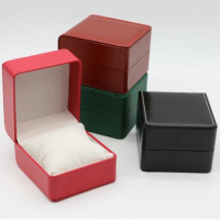 Exquisite Watch Box Rounded Watch Box Storage Single Watch Boxes Portable Crystal Pattern PU Leather Packaging Boxes
