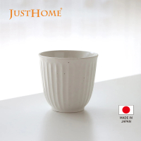 【Just Home】日本製美濃燒線條湯吞杯220ml 白(杯子 陶瓷杯 湯吞杯 茶杯)