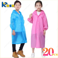 20PCS Children Rain Coat EVA Material Thickened Primary and Secondary School Students Rain Coat Rain