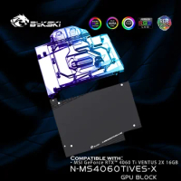 Bykski N-MS4060TIVES-X, Graphics Card Watercooler For MSI 4060 Ti Ventus 2X GPU Block, 5V ARGB SYNC