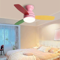 Smart Ceiling Fan Light Macarons 36 42 Inch Ceiling Fan Lamp Remote Control Girls Boys Children's Bedroom Nordic Led Fans Lights