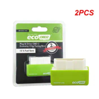 2PCS Drive Pour Benzine/Diesel Car OBD2 Fuel Saver Chip Tuning Box Plug