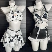 New Luckymm - Sexy Lingerie Cosplay Wanita Dewasa Setelan / Baju Kostum Sapi Spandeks 525