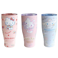 小禮堂 Sanrio 三麗鷗 304不鏽鋼真空冰霸杯 900ml Kitty 大耳狗